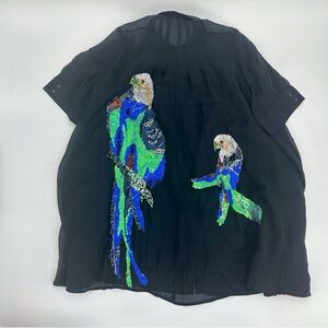 Defenon Silk Blend Bird Sequence embroidered Dress Size 8